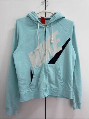 Nike Aqua Zip Hoodie with Black Accent